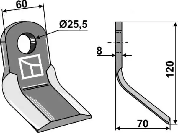 Y-Messer 120x60mm